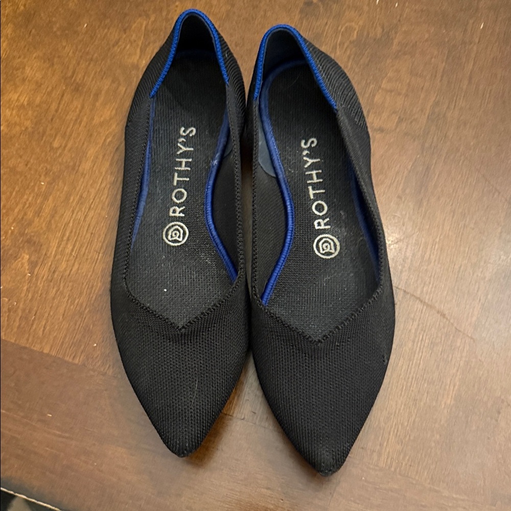 Rothy's Women's Black and Blue Flats